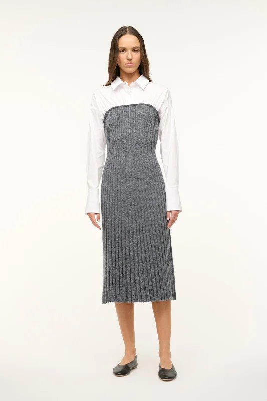 O'KEEFE DRESS | CHARCOAL WHITE