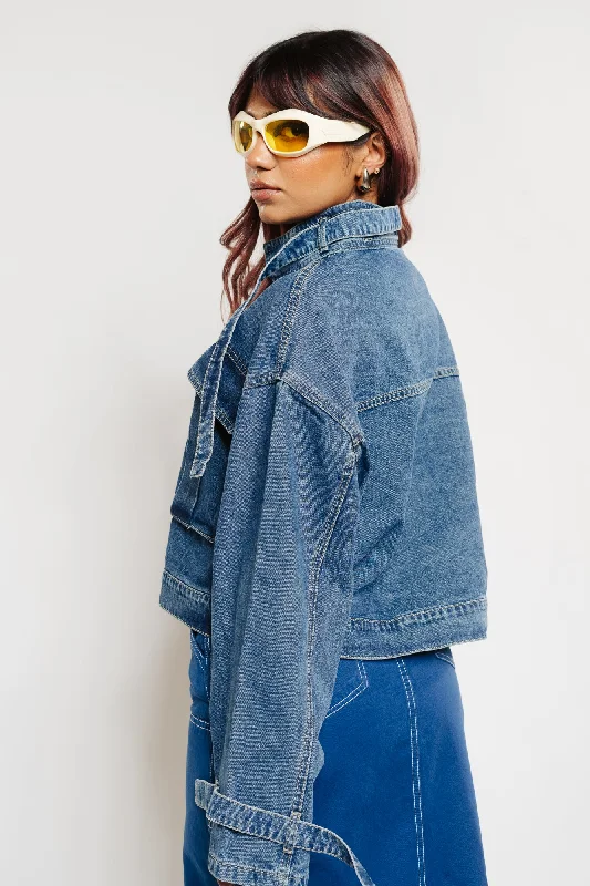 Oversized Cargo Pocket Denim Jacket