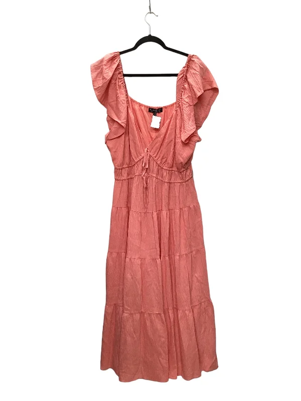 Pink Dress Casual Midi Eloquii, Size 1x