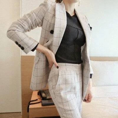 Plaid Women Pantsuit