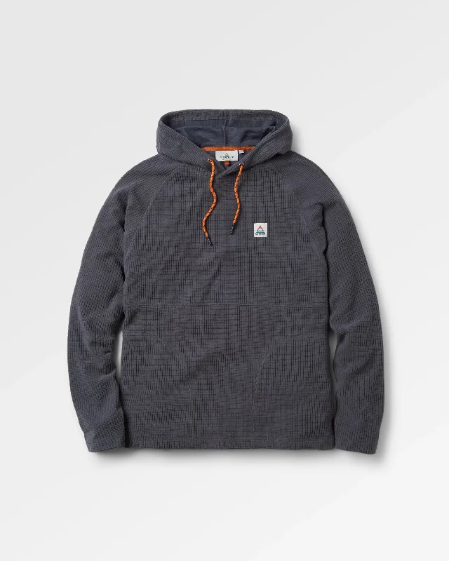 Point Recycled Grid Polar Fleece Hoodie - Charcoal