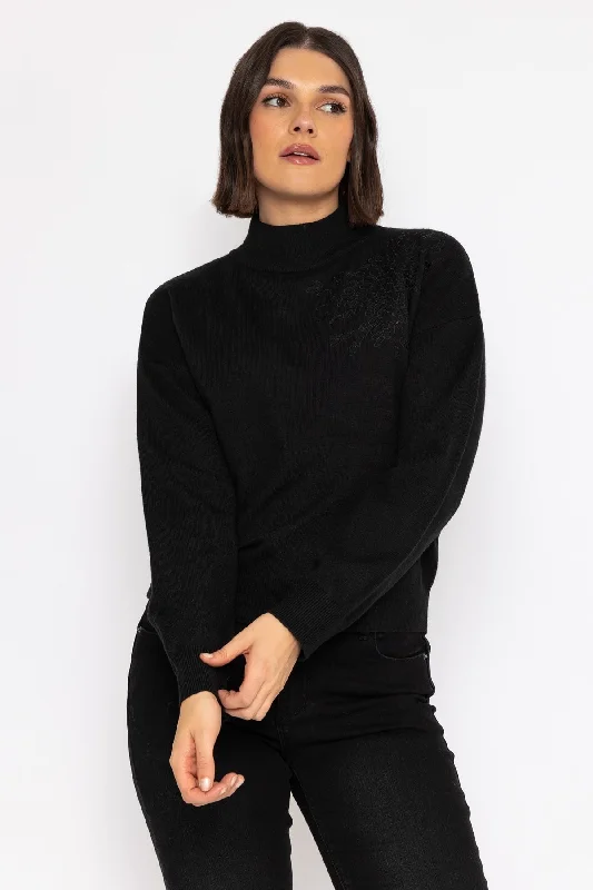 Shoulder Detail Knit in Black