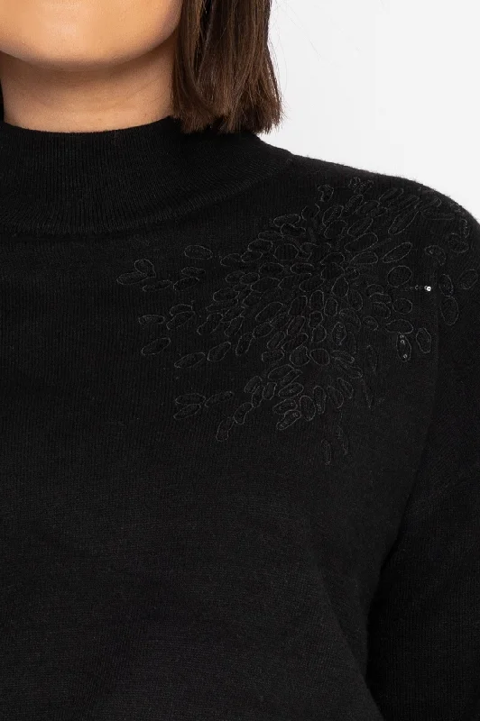 Shoulder Detail Knit in Black