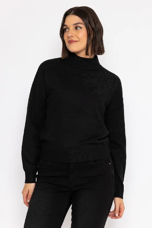 Shoulder Detail Knit in Black