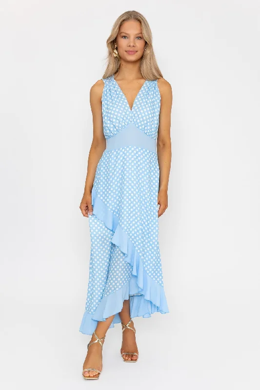 Sleeveless Saoirse Blue Midi Dress