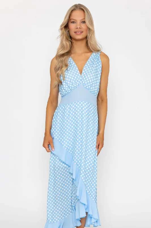 Sleeveless Saoirse Blue Midi Dress