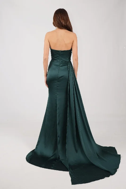 TYRA Satin Gown - Emerald