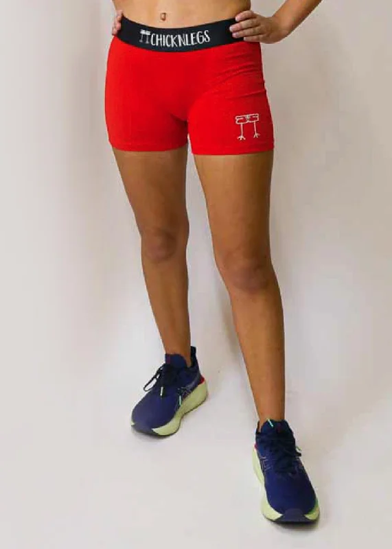 Women's Red 3"" Compression Shorts