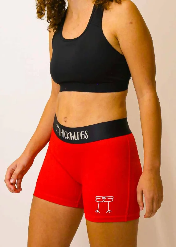 Women's Red 3"" Compression Shorts