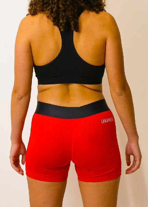 Women's Red 3"" Compression Shorts