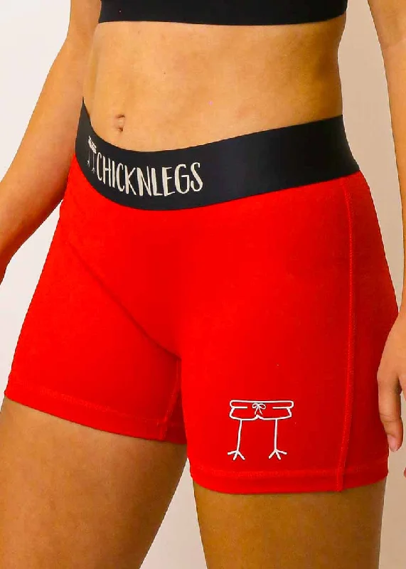 Women's Red 3"" Compression Shorts