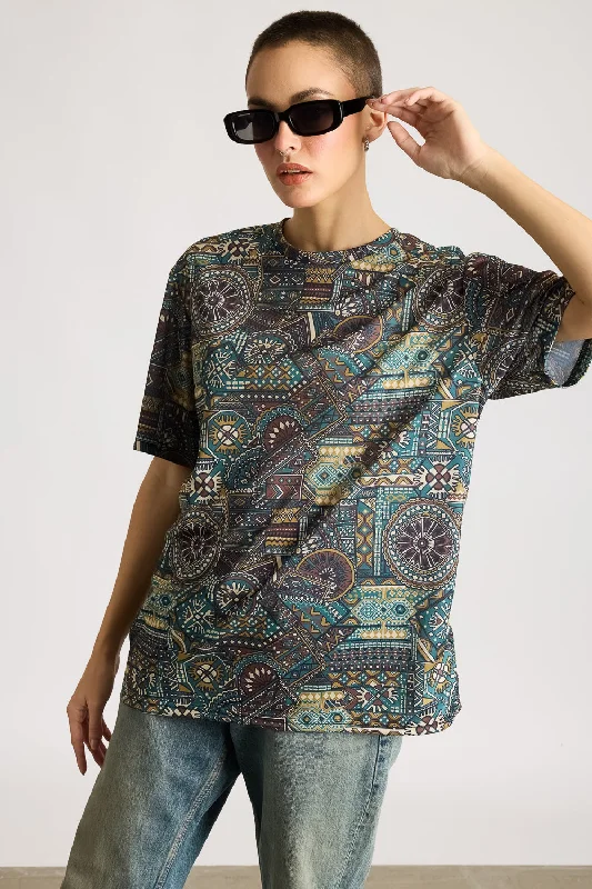 Printed Women's T-Shirt - Artsy Motifs