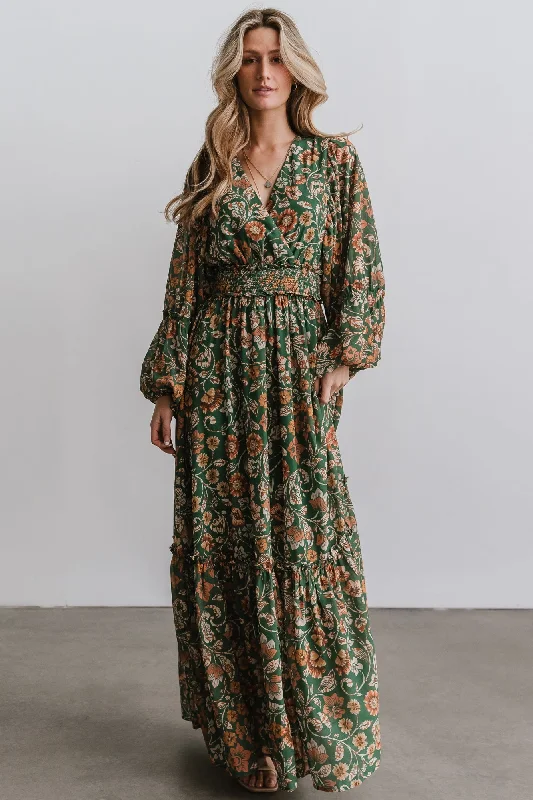 Bria Maxi Dress | Green Floral