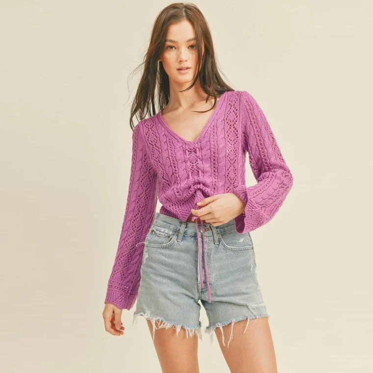 Cinched Knit Top (Orchid)