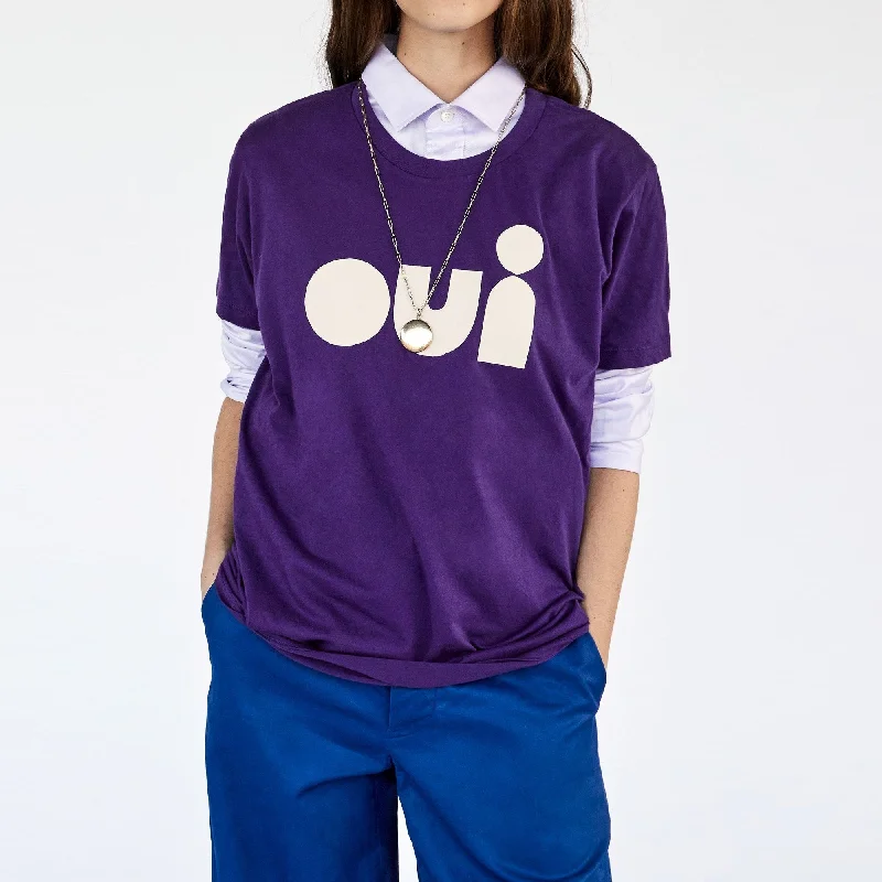 Cutout ""Oui"" Original Fit Tee (Iris)