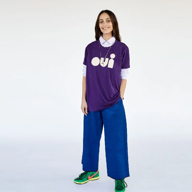 Cutout ""Oui"" Original Fit Tee (Iris)