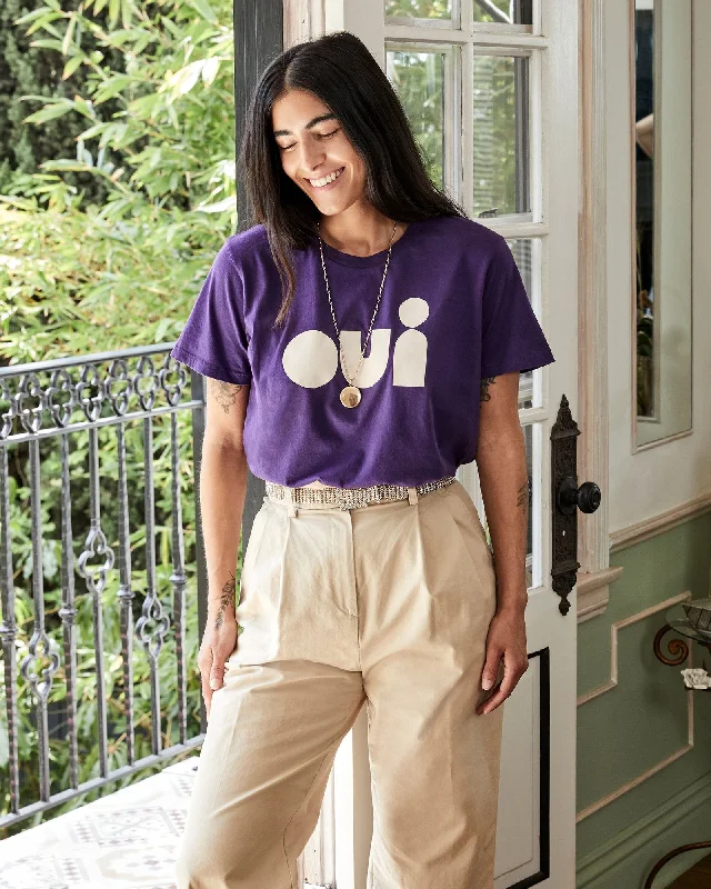 Cutout ""Oui"" Original Fit Tee (Iris)