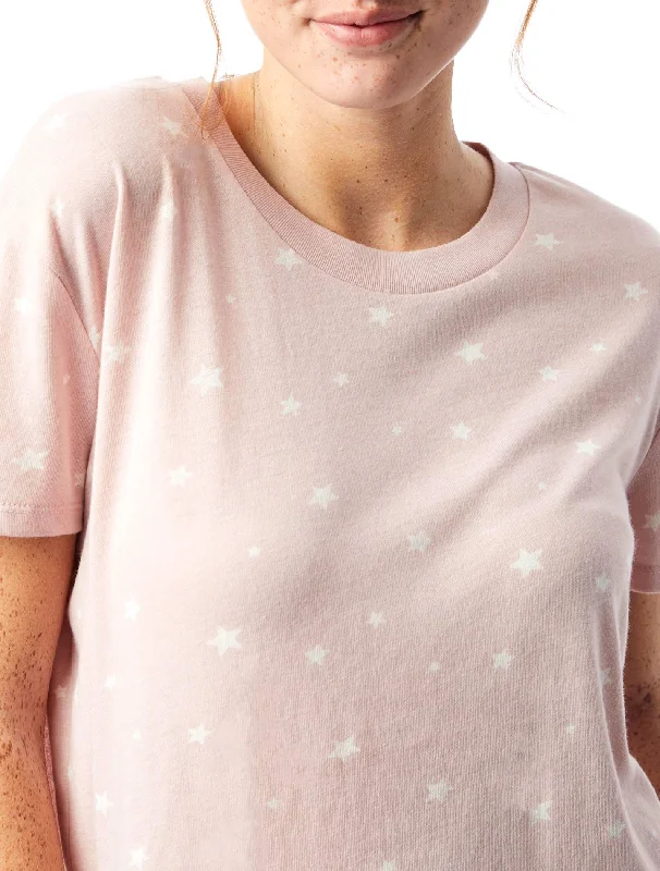 Headliner Vintage Crop Tee (Rose Quartz Dreamy Stars)