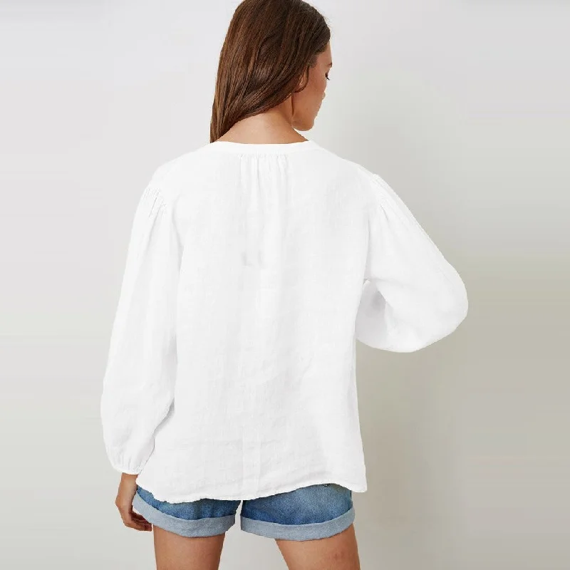 Ileana Linen Blouse (White)