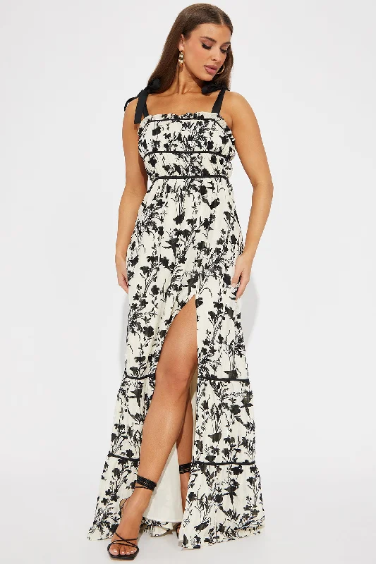 Natalie Printed Maxi Dress - Off  White/combo