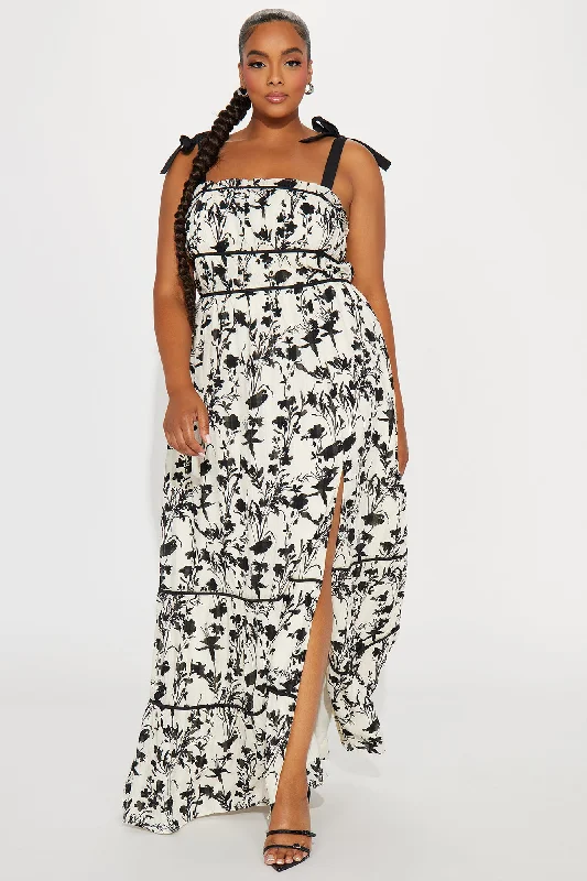 Natalie Printed Maxi Dress - Off  White/combo