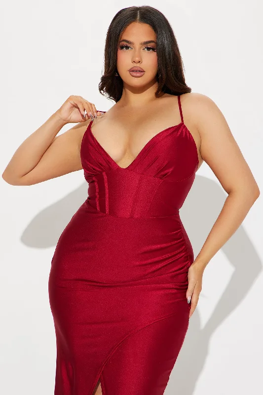 Samantha Corset Gown - Wine