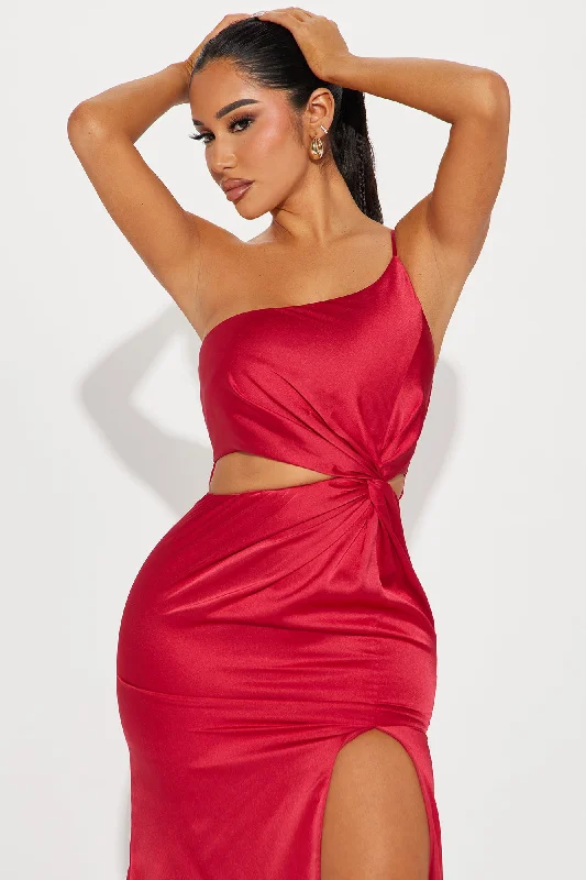 Stella Satin Gown - Red