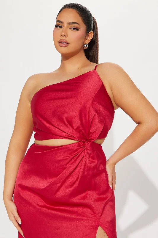 Stella Satin Gown - Red