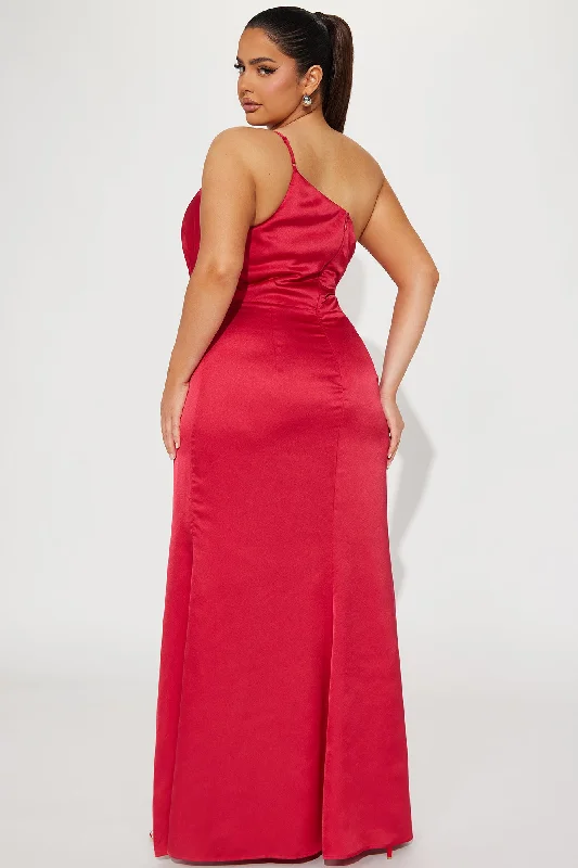 Stella Satin Gown - Red