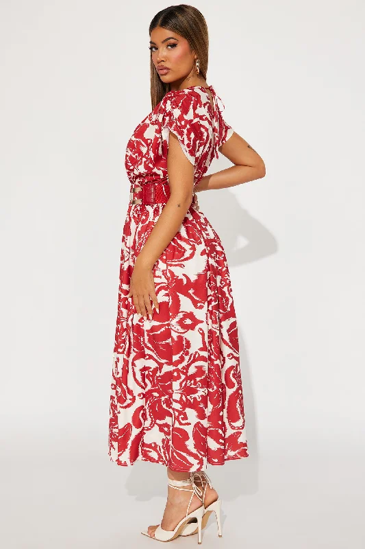 Trisha Maxi Dress - Red/combo