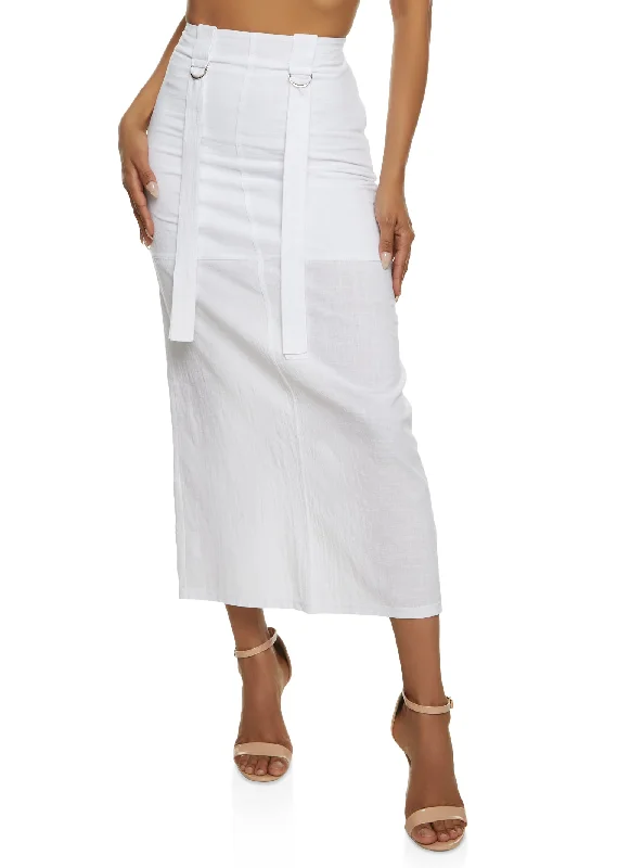 Linen Slit Maxi Skirt