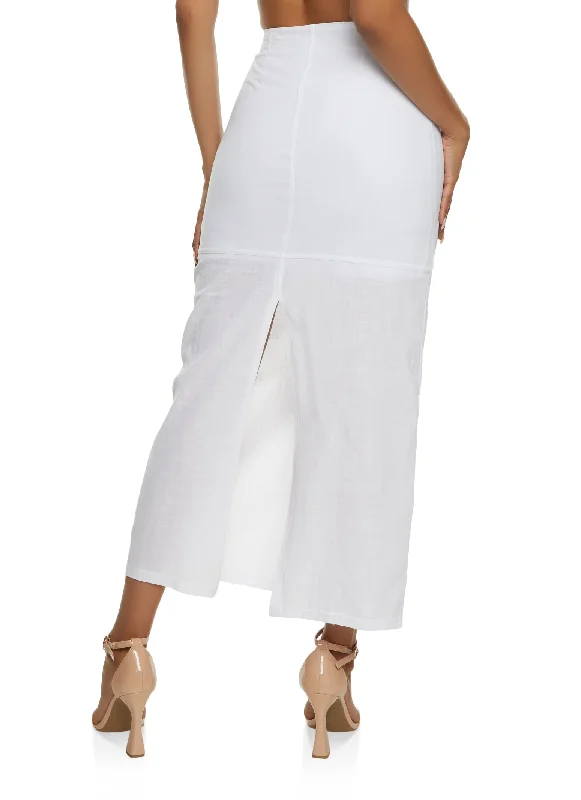 Linen Slit Maxi Skirt