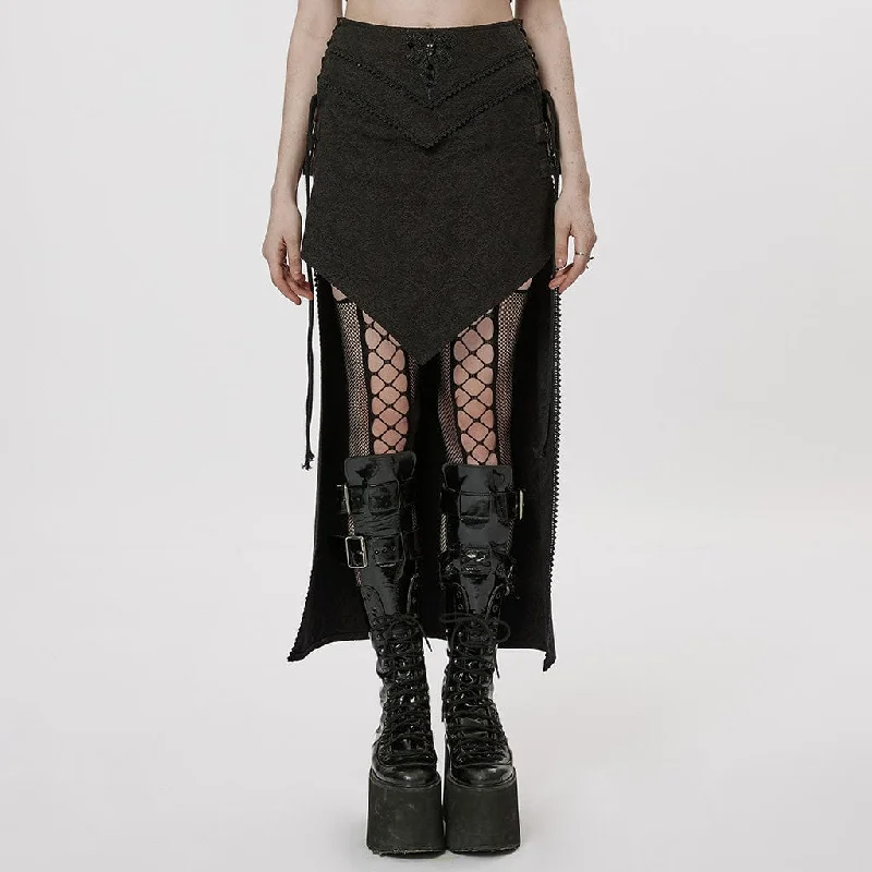 Women's Gothic Butterfly Embroidered Irregular Skirt