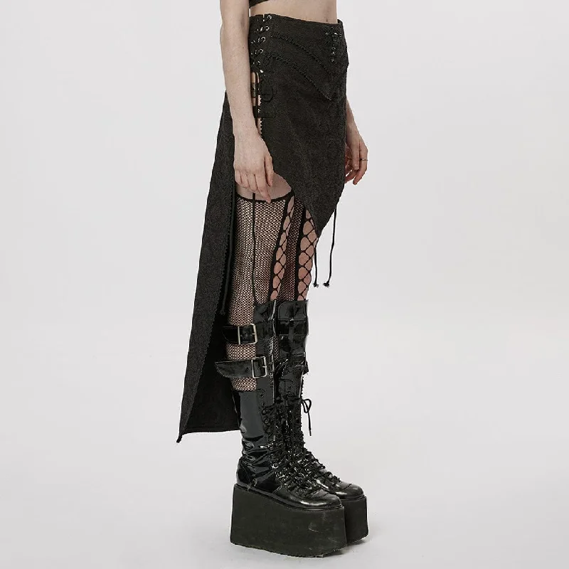 Women's Gothic Butterfly Embroidered Irregular Skirt