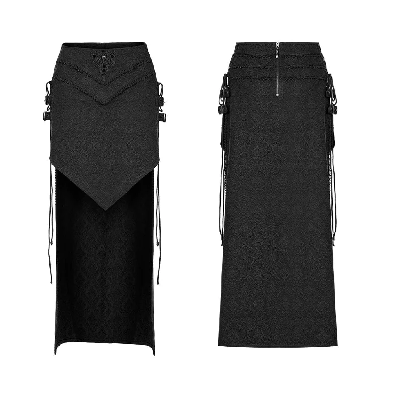 Women's Gothic Butterfly Embroidered Irregular Skirt